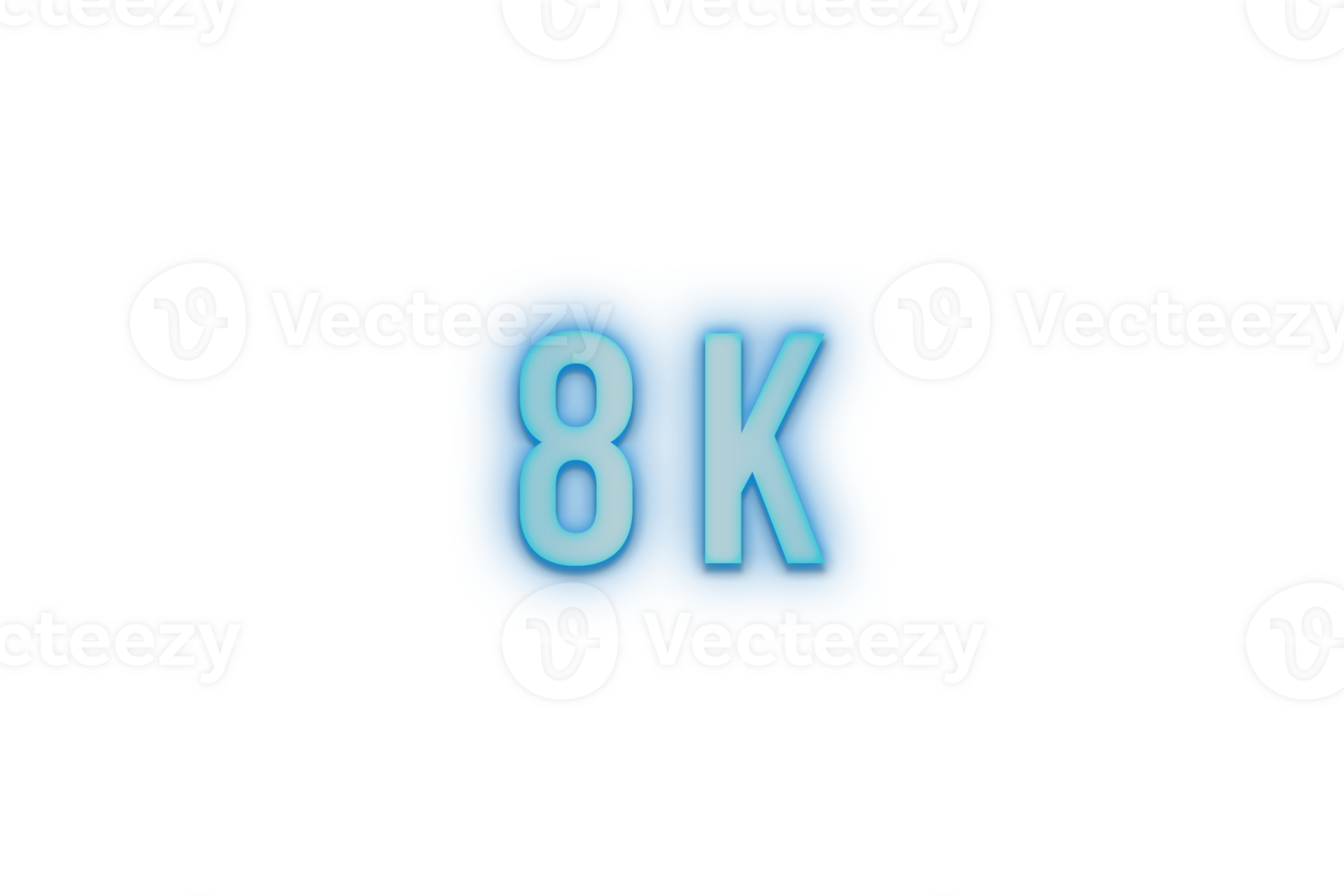 8 k subscribers celebration greeting Number with baneerneon design png