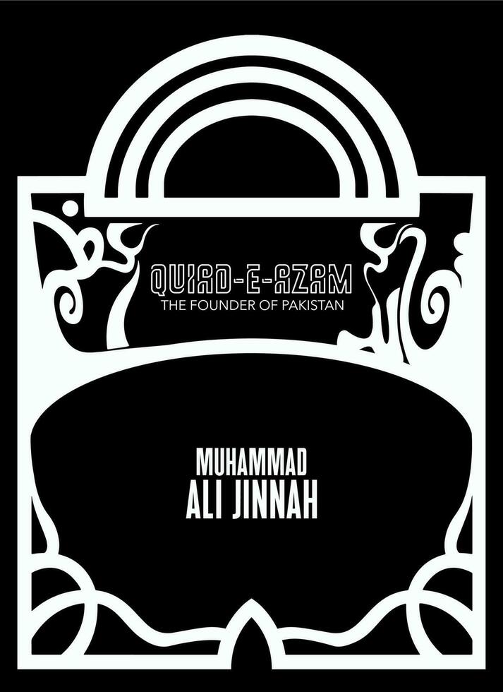 quiad-e-azam frame, written on frame Quaid-e-Azam, boarder, motif vector