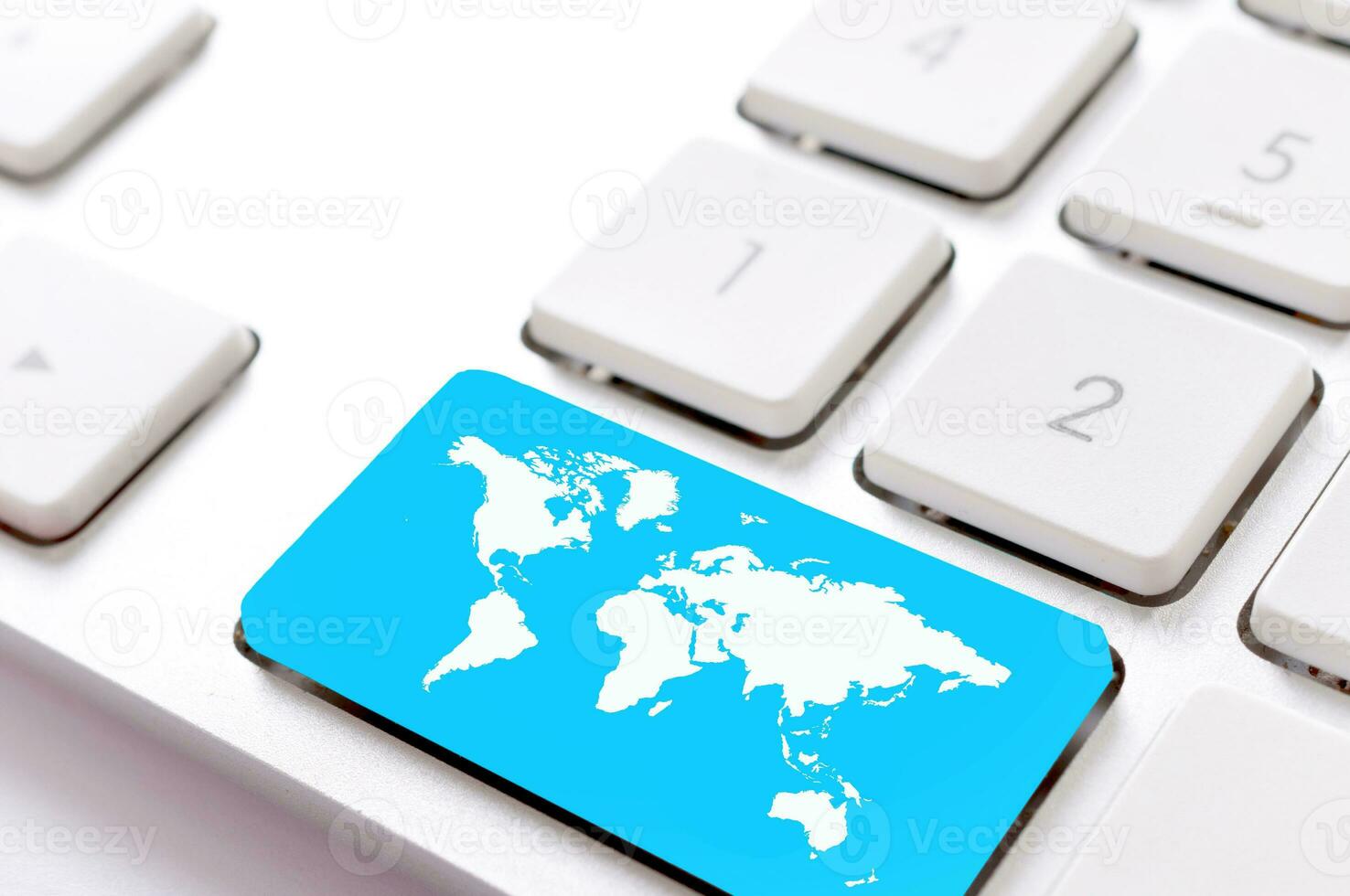 World map button photo