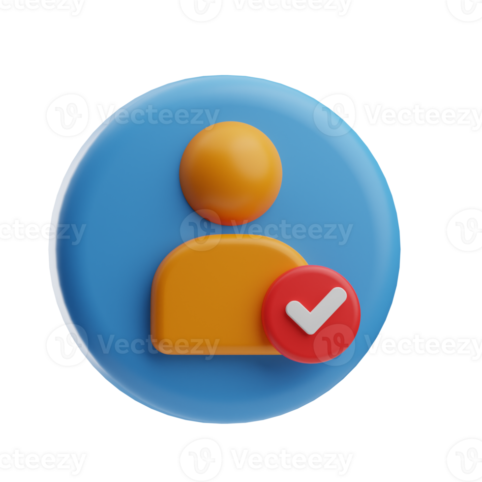 social media user veritification 3d illustration png