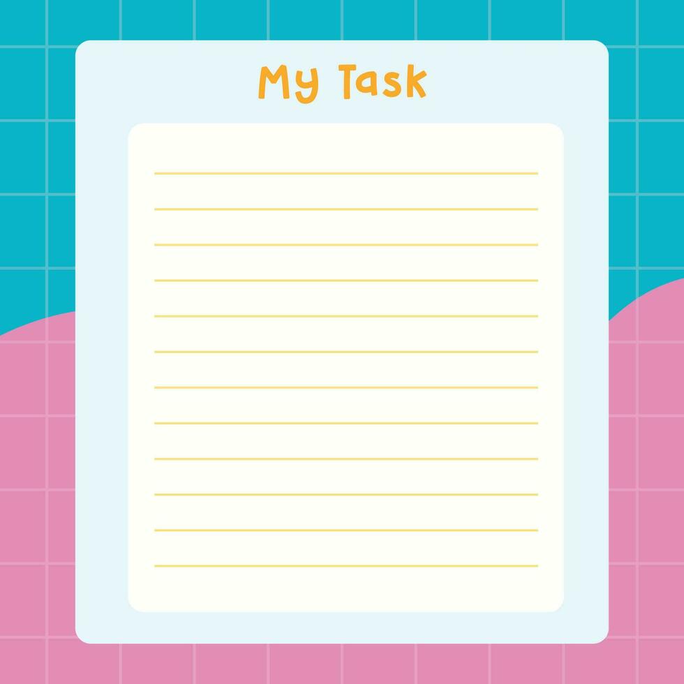 colourful task-making planner vector template