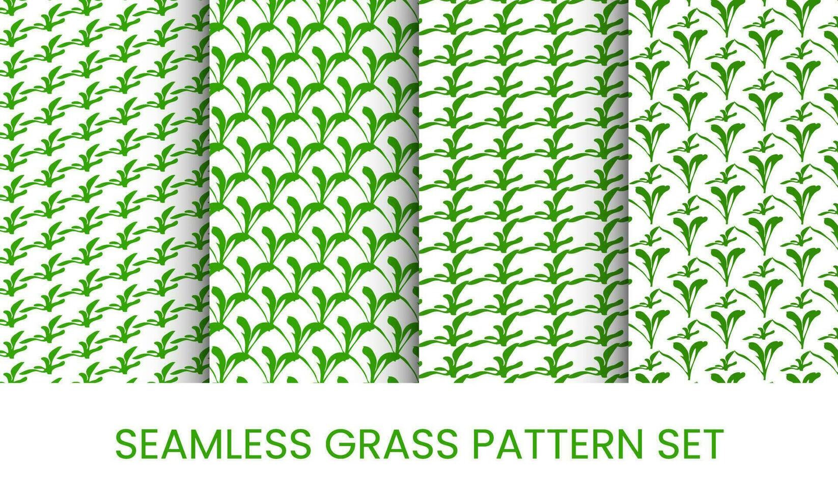 seamless grass pattern set template vector
