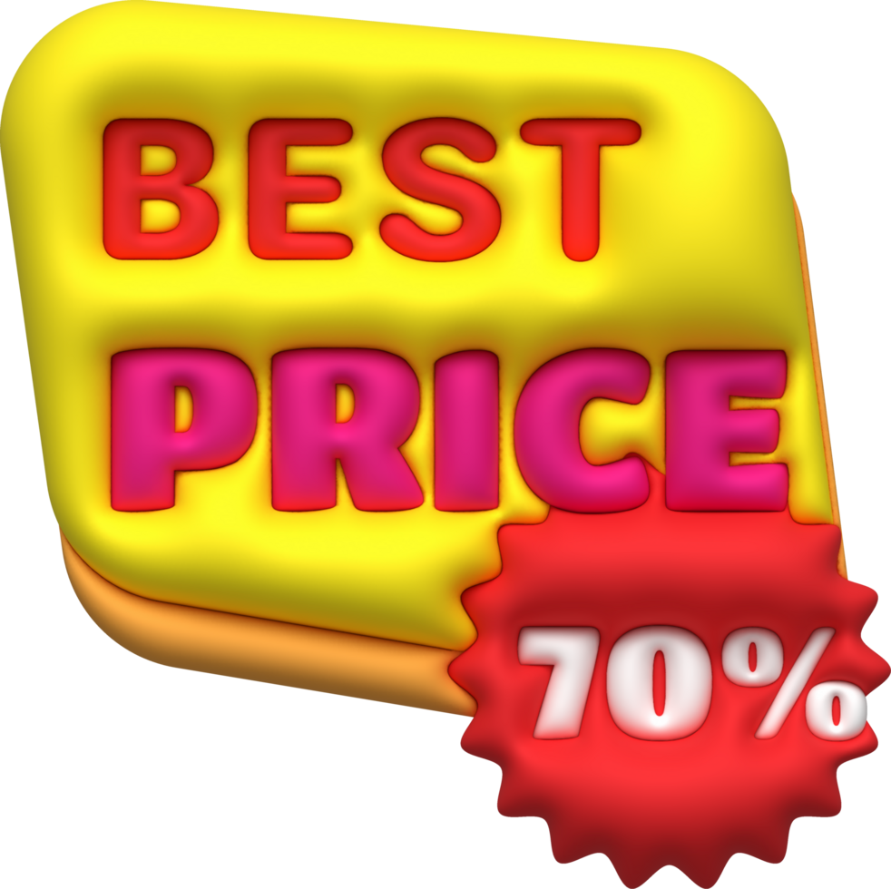 Sale banner design,Shopping deal offer discount,Best price 70 percent off.3d illustration png