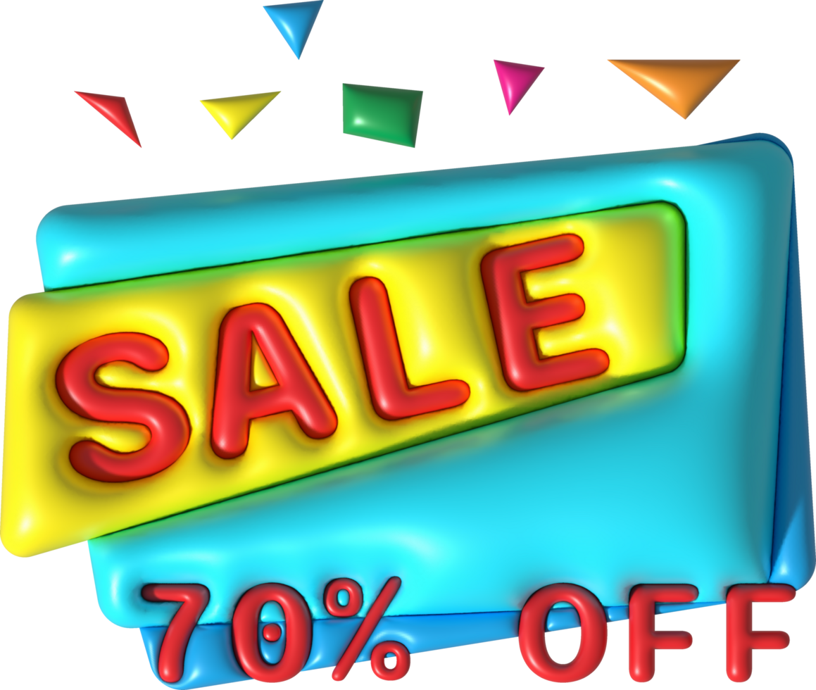 Sale banner design,Shopping deal offer discount,Sale 70 percentage off.3d illustration png