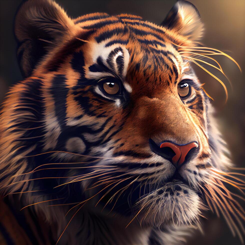 Portrait of a tiger in the wild. Close up., Image photo