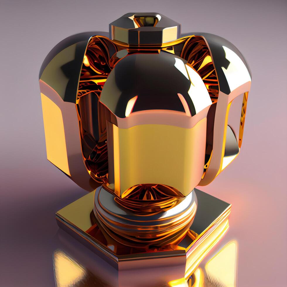 Abstract 3d rendering of chaotic geometric shapes. Reflective surface., Image photo