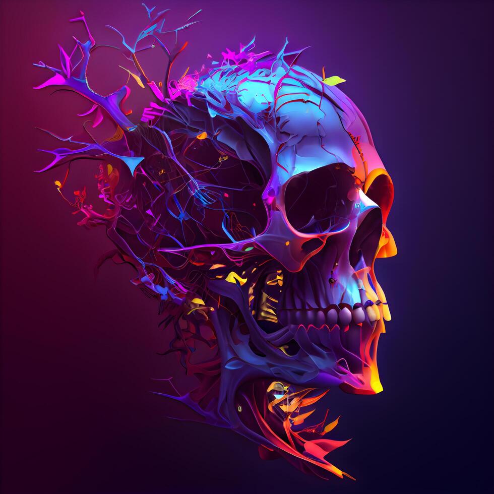 Skull with abstract background. illustration. eps10., Image photo