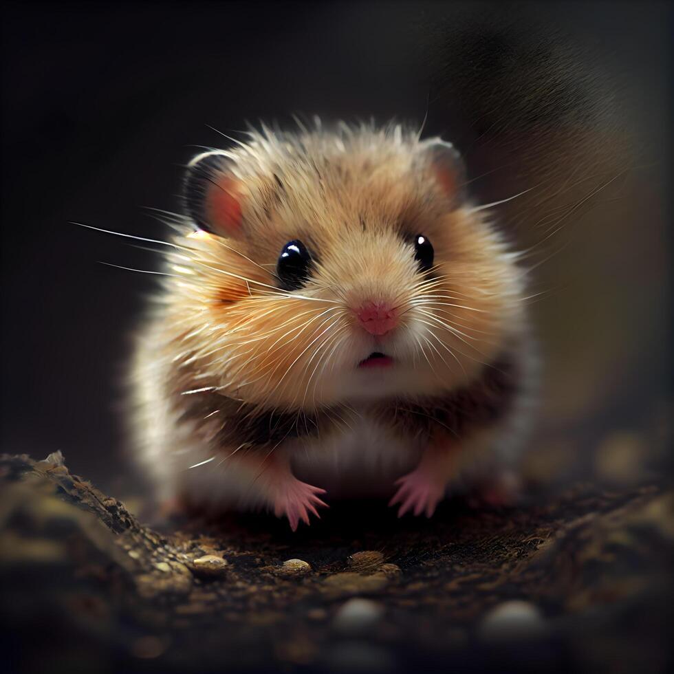 Hamster on a dark background. Close up of a hamster., Image photo