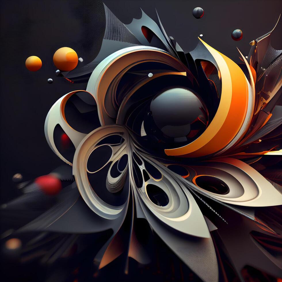 3D Illustration of abstract geometric composition,digital art works., Image photo