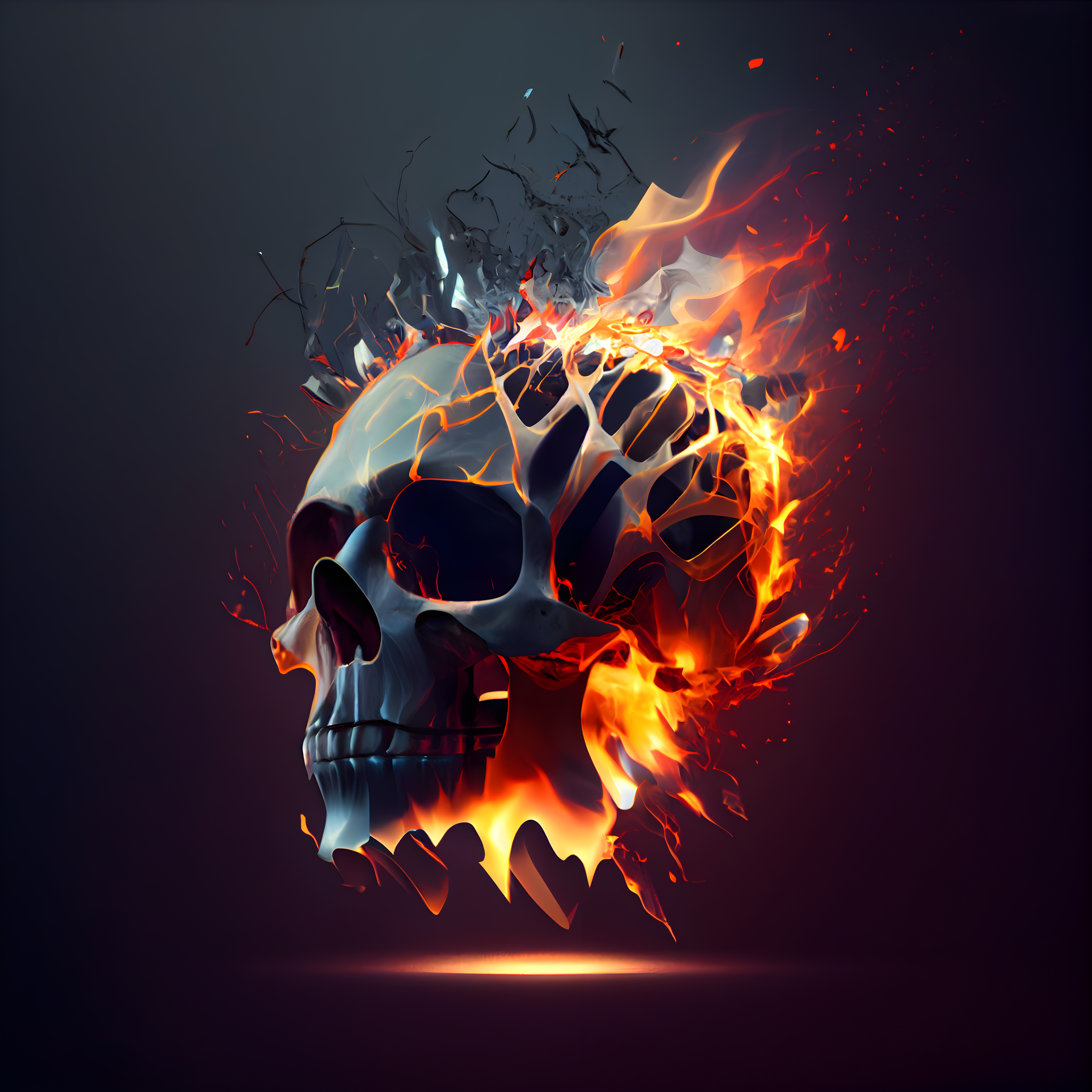 Wallpaper 3d Image In The Style Of Fire Skull Background Flaming Skull  Picture Background Image And Wallpaper for Free Download
