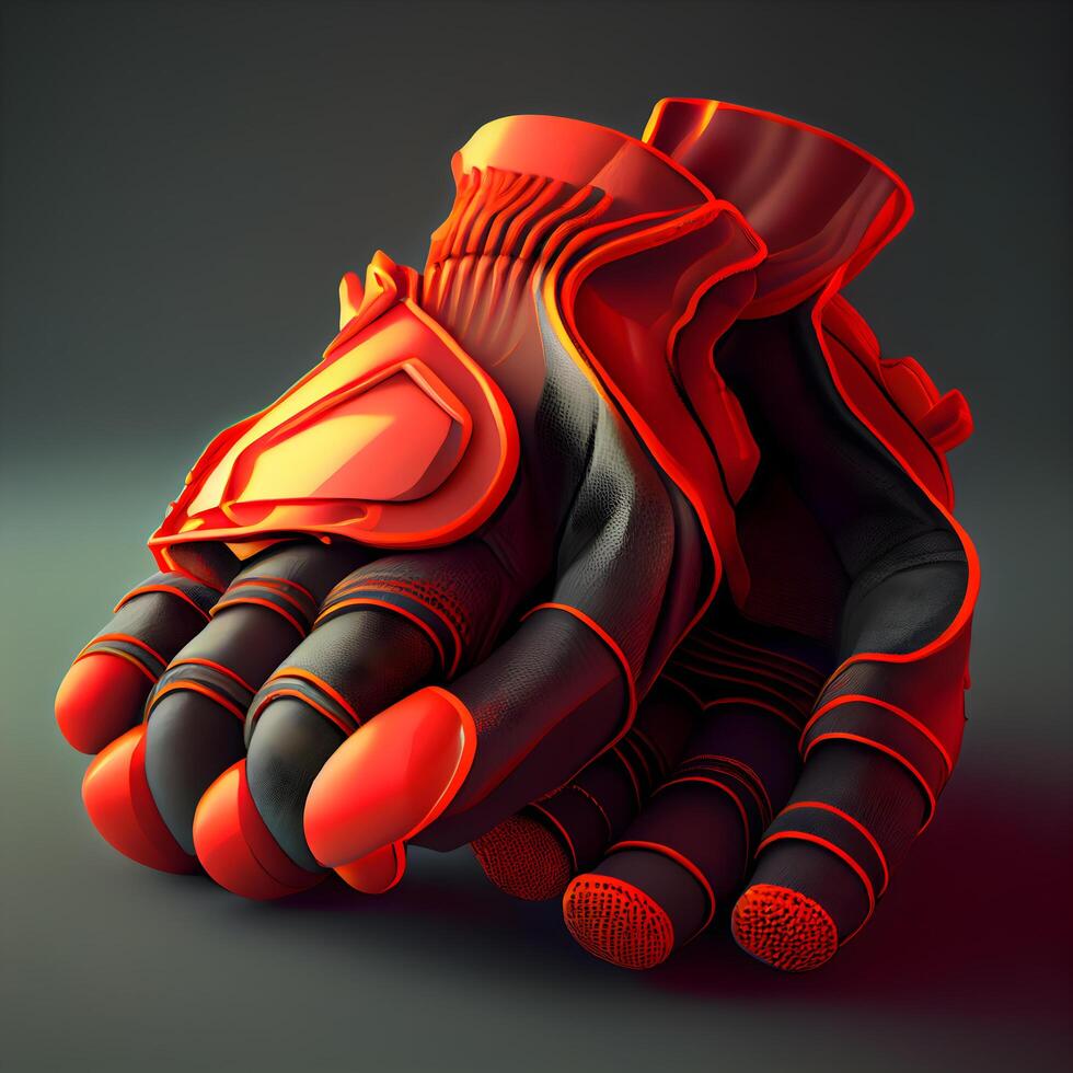 3d representación de guantes en el formar de un humano mano., ai generativo imagen foto