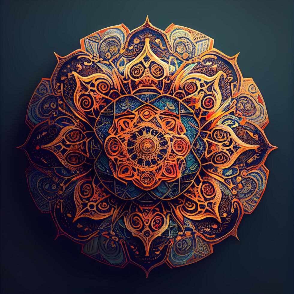 Mandala. Ethnic decorative element. Hand drawn backdrop. Islam, Arabic, Indian, ottoman motifs., Image photo