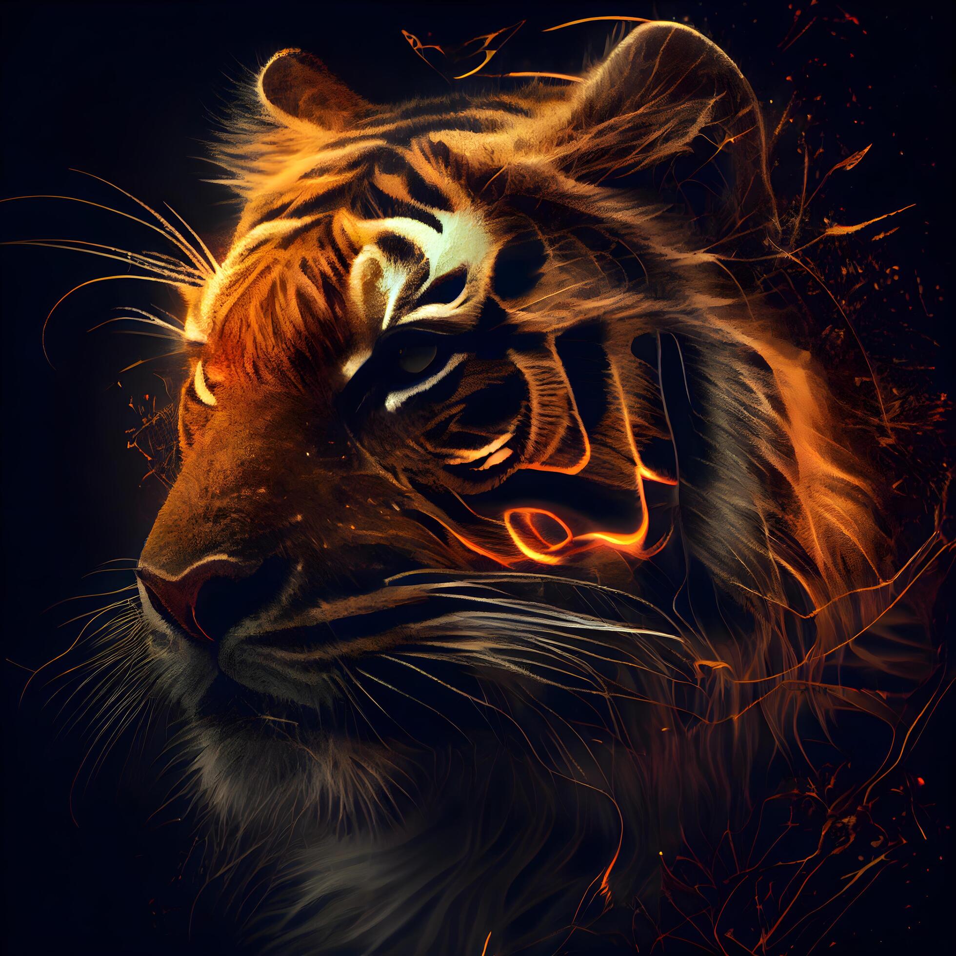 fire tiger wallpaper