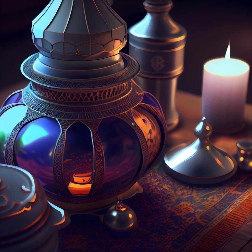 3D Illustration of a Mosque in a Fantasy Landscape., Image photo