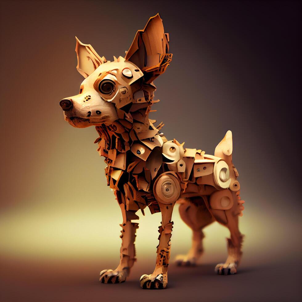 3d rendering of a dog with a lot of music notes., Image photo