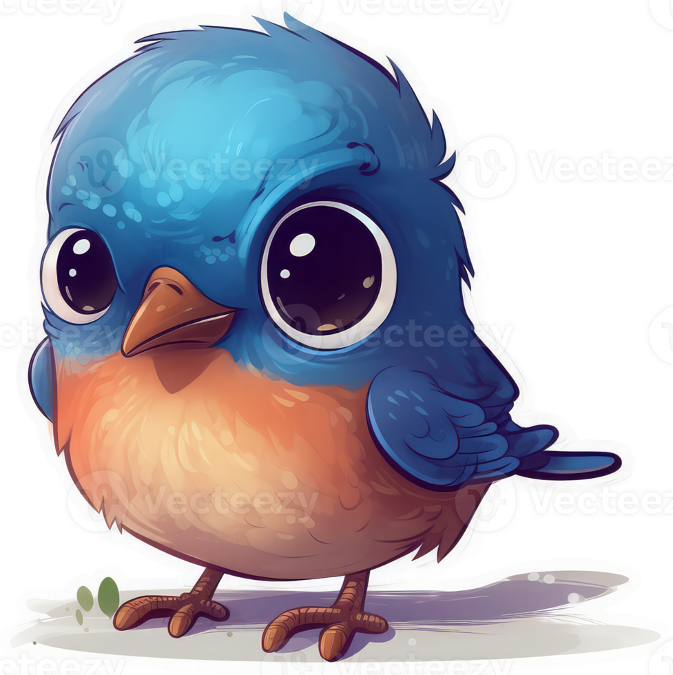 Funny and cute bird transparency sticker, Eastern Bluebird. . png