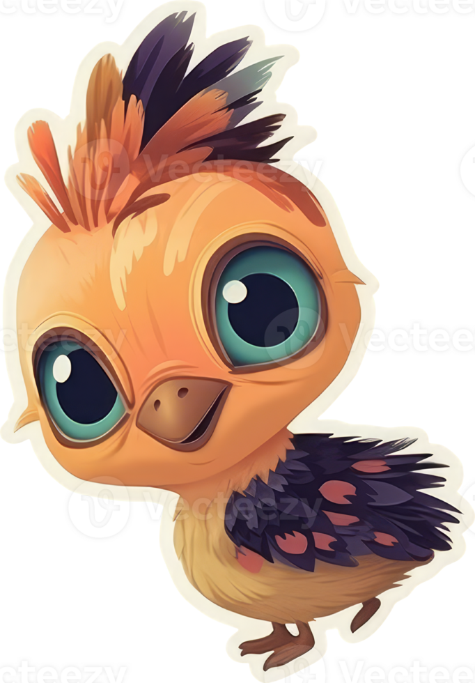 Funny and cute bird transparency sticker, Hoopoe. . png