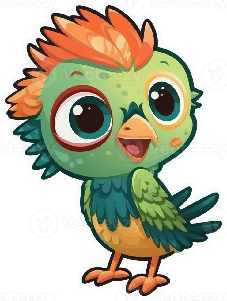 Funny and cute bird transparency sticker, Resplendent Quetzal. . png