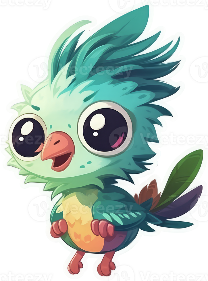 Funny and cute bird transparency sticker, Resplendent Quetzal. . png