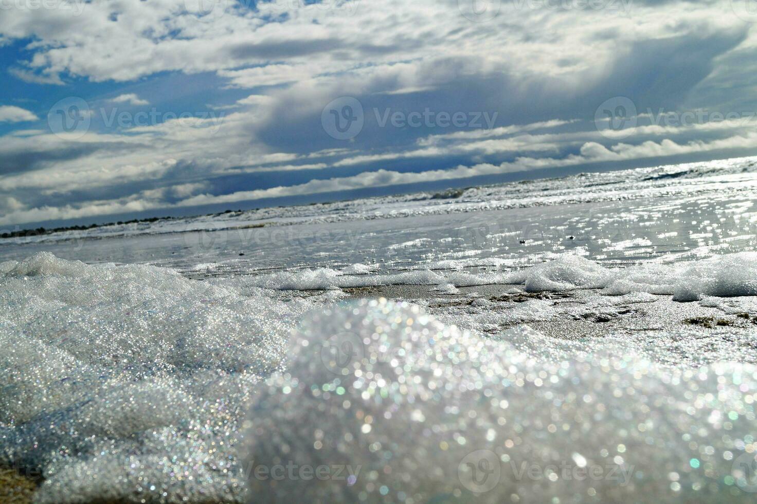 the endless beach at the northern sea Hvidbjerg Stranden Blavand Denmark photo