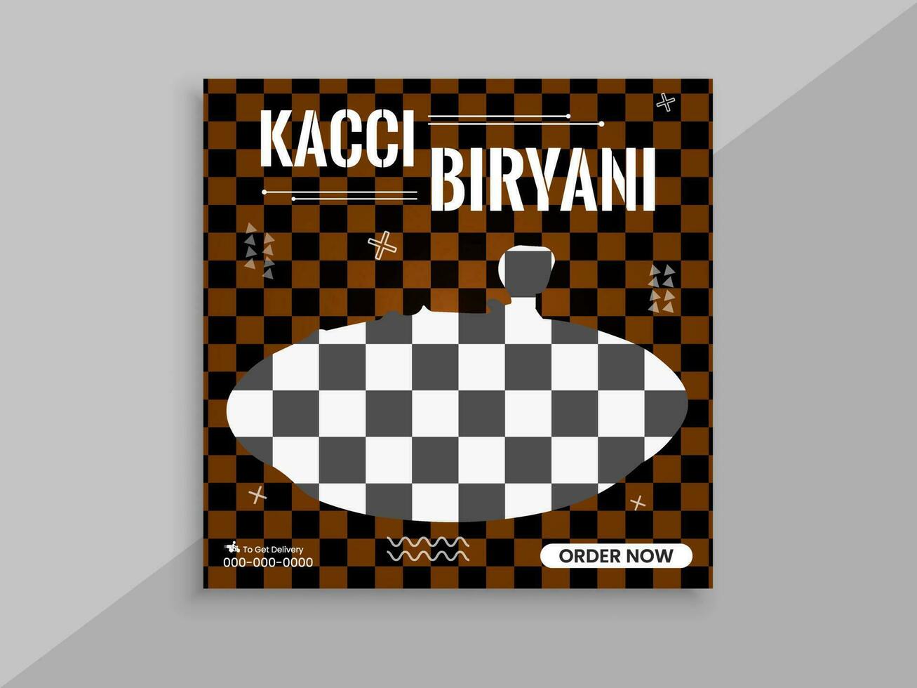 Kacci biryani social media advertising post design template vector