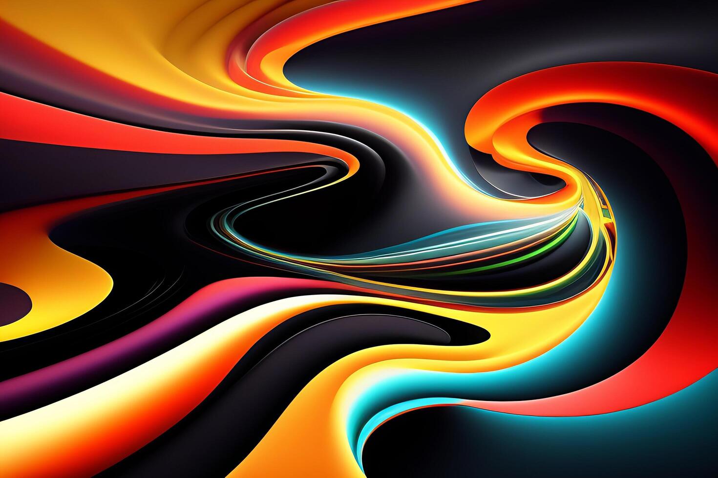 abstract background with glowing lines in the form of a rainbow.. photo