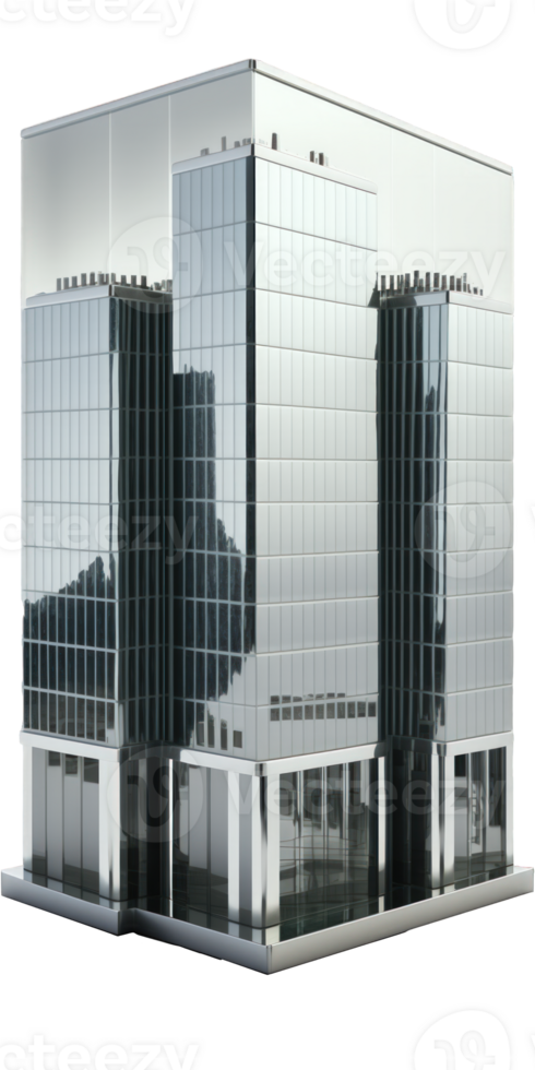 This striking image features a stunning glass skyscraper set against a translucent backdrop, showcasing its impressive architecture in all its glory. png