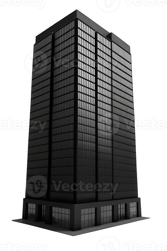 ein atemberaubend, modern Wolkenkratzer Turm steigt an hoch und glänzend gegen ein klar, transparent Hintergrund, präsentieren es ist Größe und Exzellenz im Architektur.generativ ai png