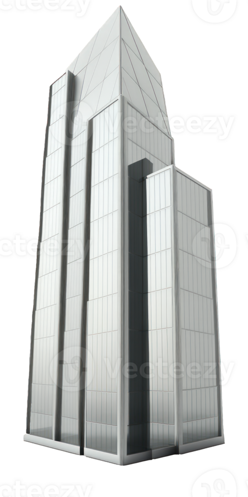 A stunning glass skyscraper stands tall and proud against a transparent background, showcasing its beauty and elegance in all its glory. png