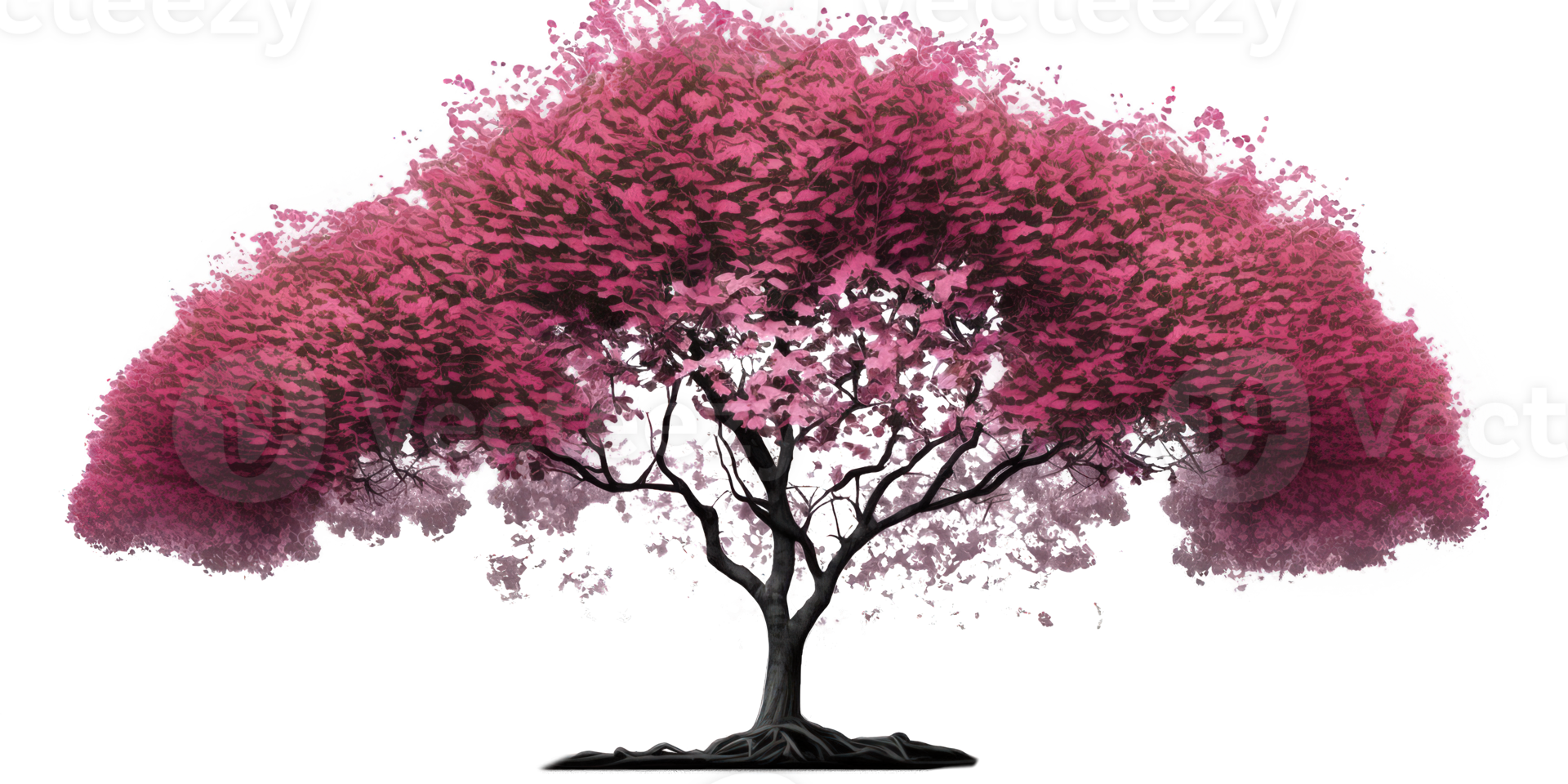 The image features a stunning cherry tree, set against a transparent background, allowing its delicate pink blossoms and graceful branches to stand out in full view. png