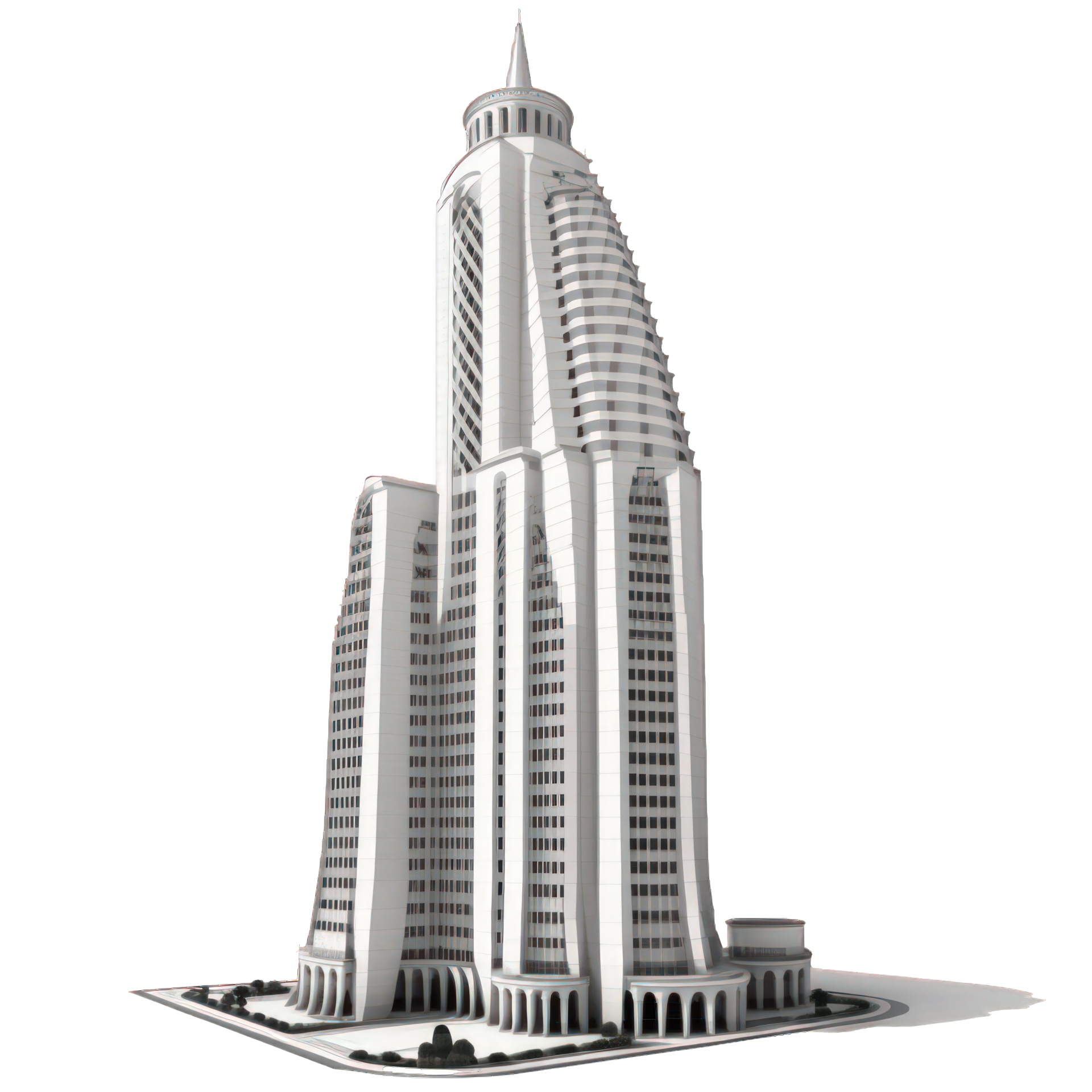 This image features the Kravisyj skyscraper standing tall and proud