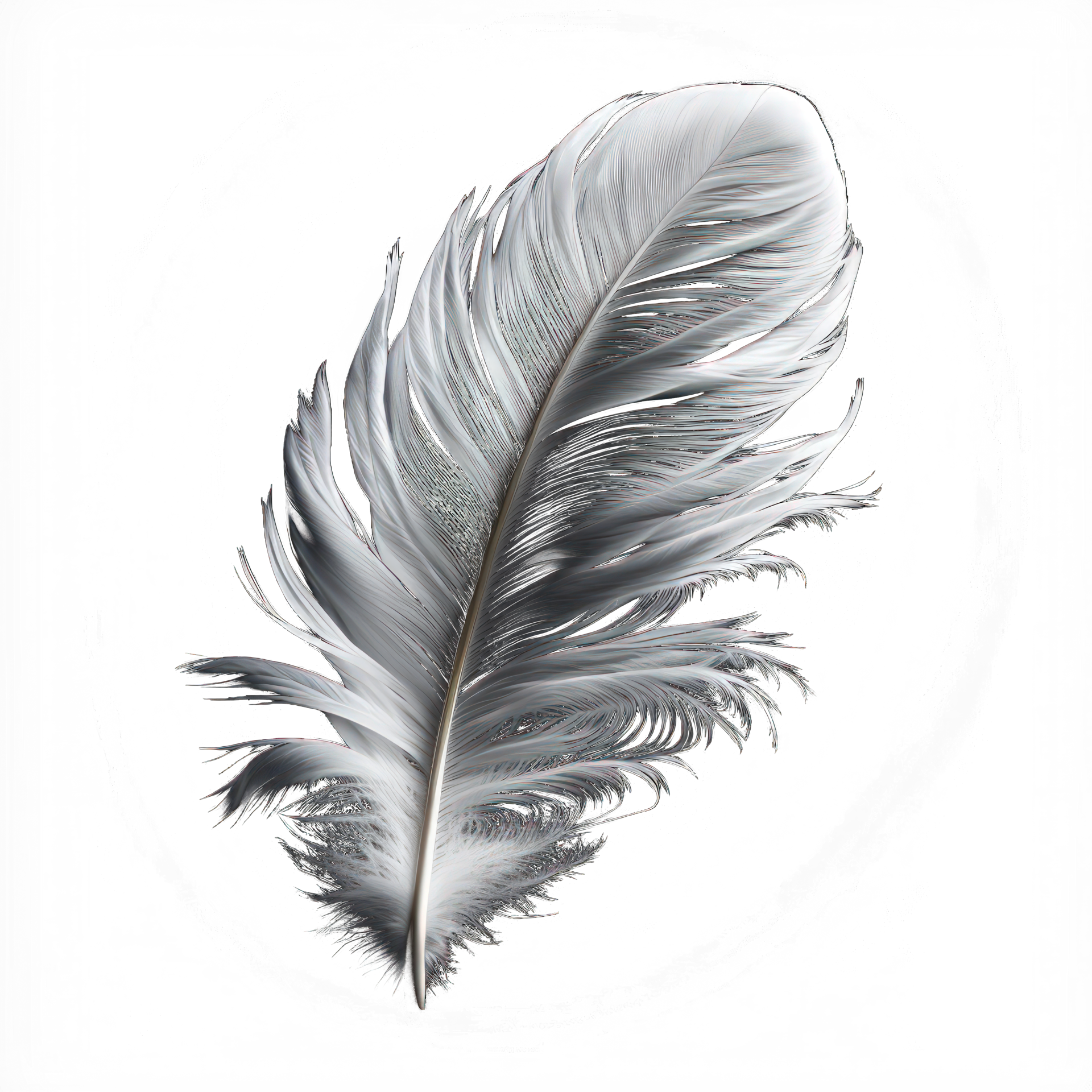 Premium AI Image  A black feather with white feathers is laying on a white  surface.