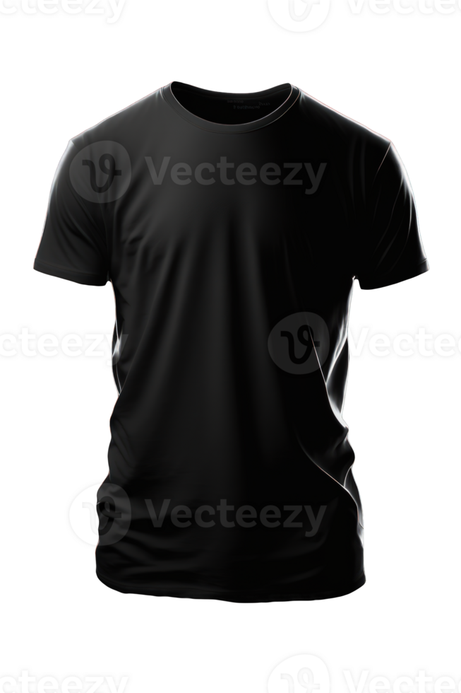 A plain, white short sleeve t-shirt, designed with a realistic texture and placed on a transparent background. png