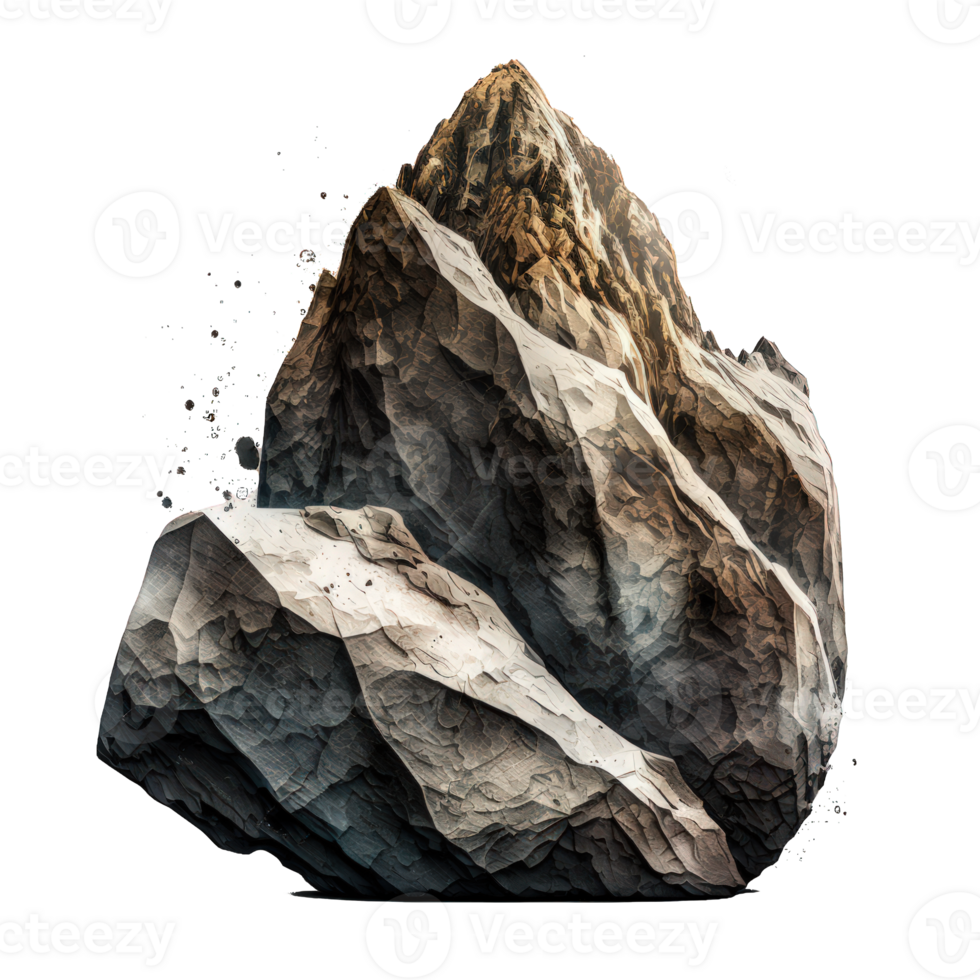 The image features an impressively realistic rock shape with intricate details, perfectly mimicking the textures and colors found in nature. png