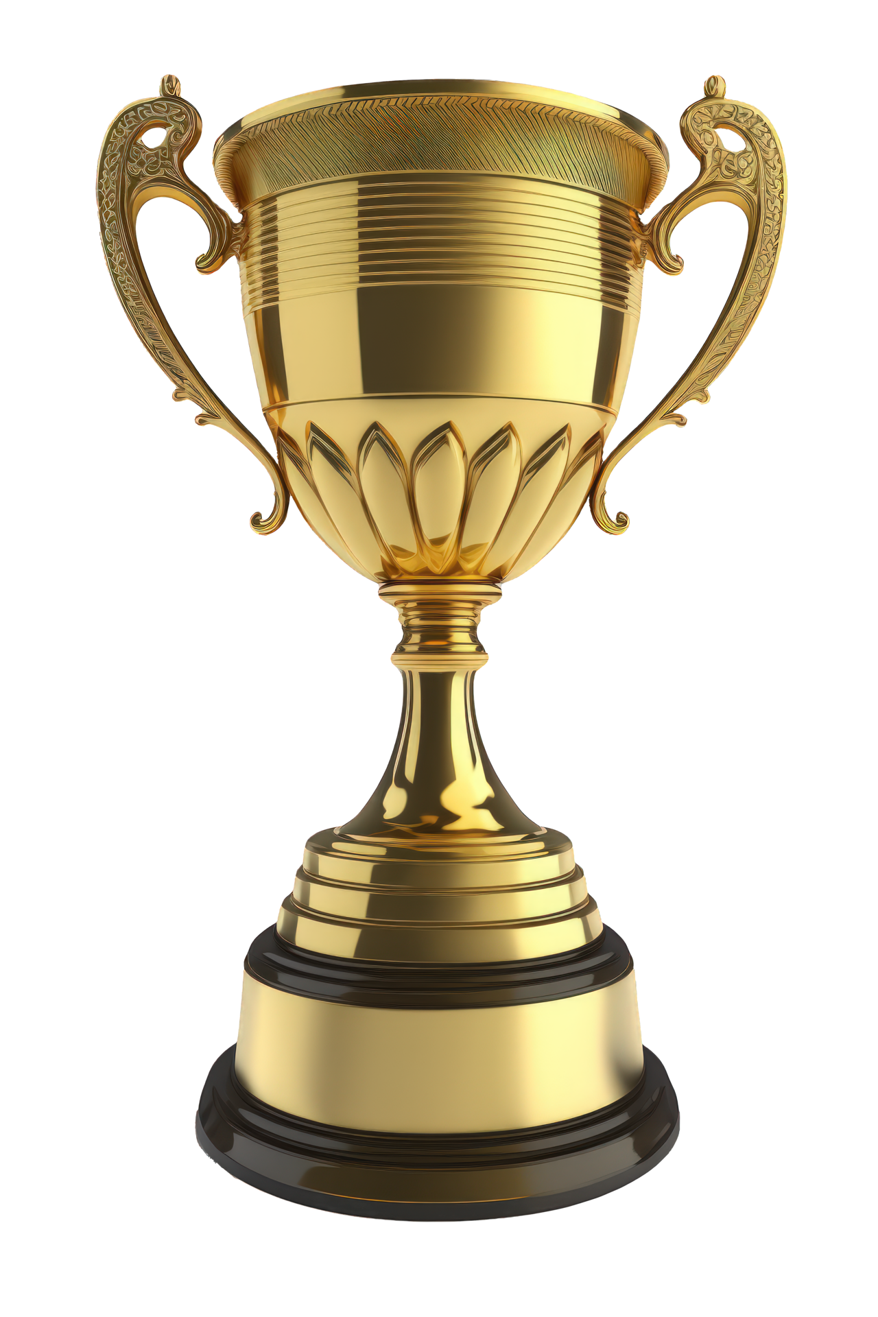 A Shining Golden Trophy Appears To Float Against A Clear Transparent a-shining-golden-trophy-appears-to-float-against-a-clear-transparent