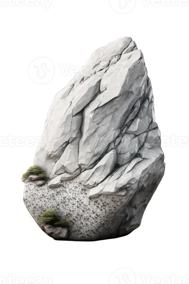 A natural rock formation is depicted in stunning detail against a transparent background, highlighting its rugged texture and earthy tones with startling clarity. png