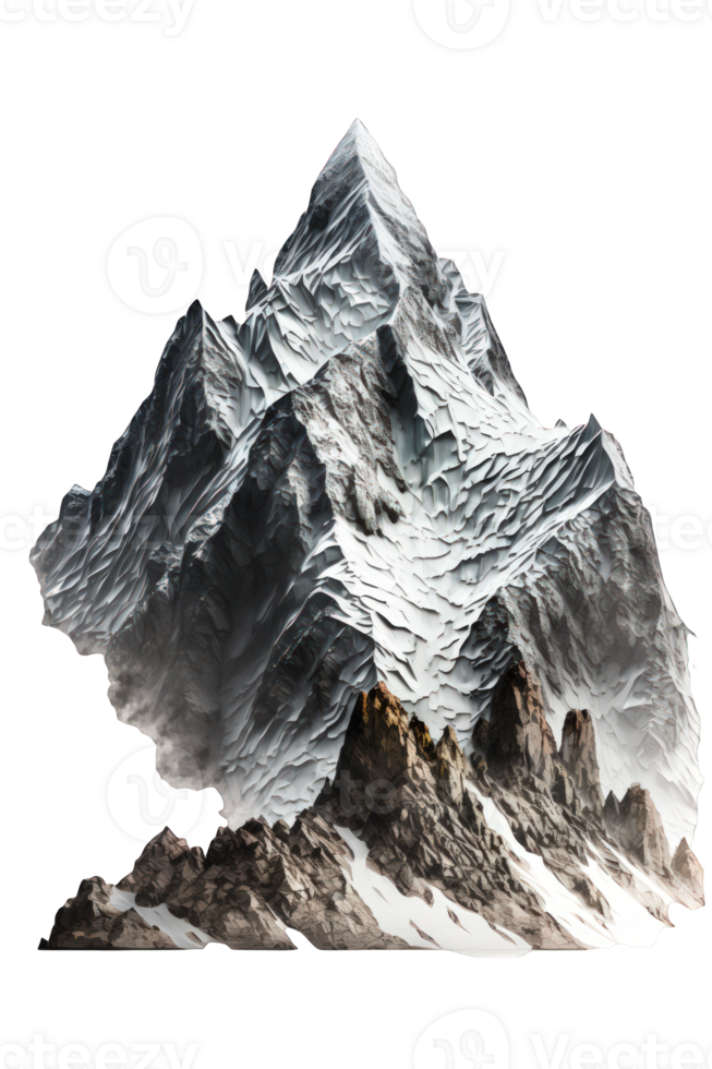 An intricate and breathtaking landscape of majestic mountains, cast against a transparent background, allowing for a sense of vastness and uncharted terrain. png