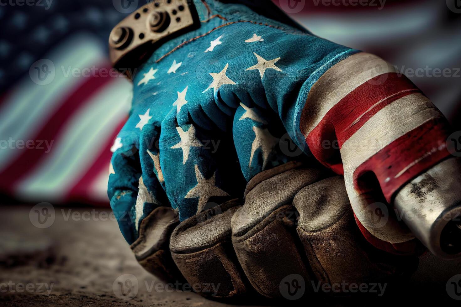 Made in USA, American workforce, blue collar worker, or Labor Day concept. photo