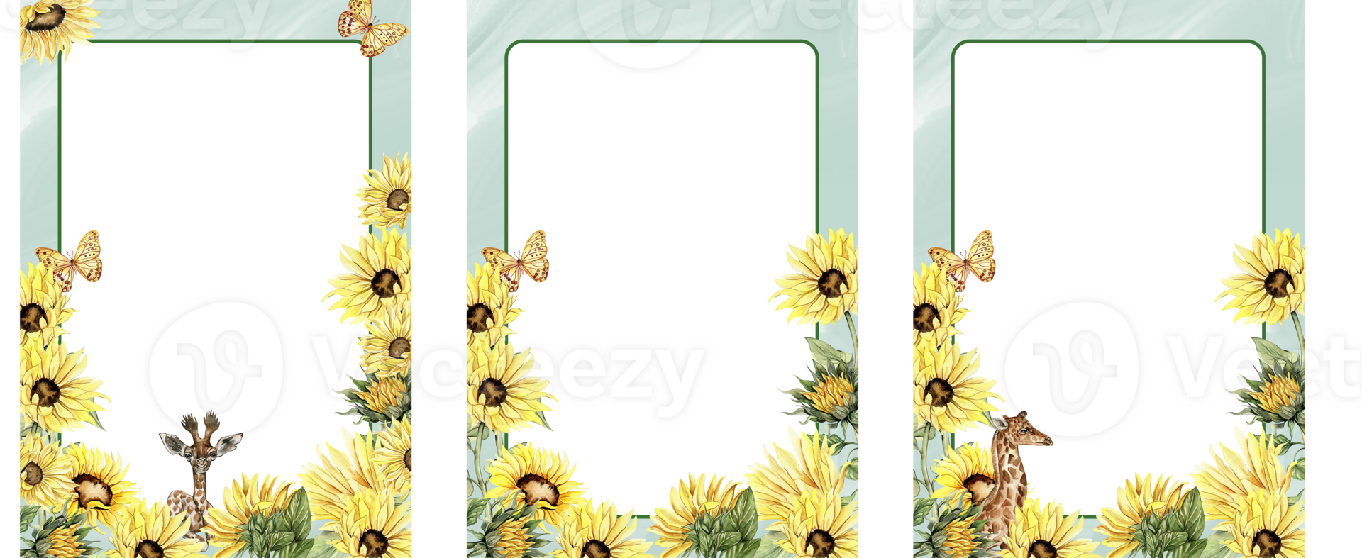 Watercolor hand drawn spring garden full of sunflowers square frame . Watercolor illustration for scrapbooking.Cartoon hand drawn background with flower for kids design.Perfect for wedding invitation. png