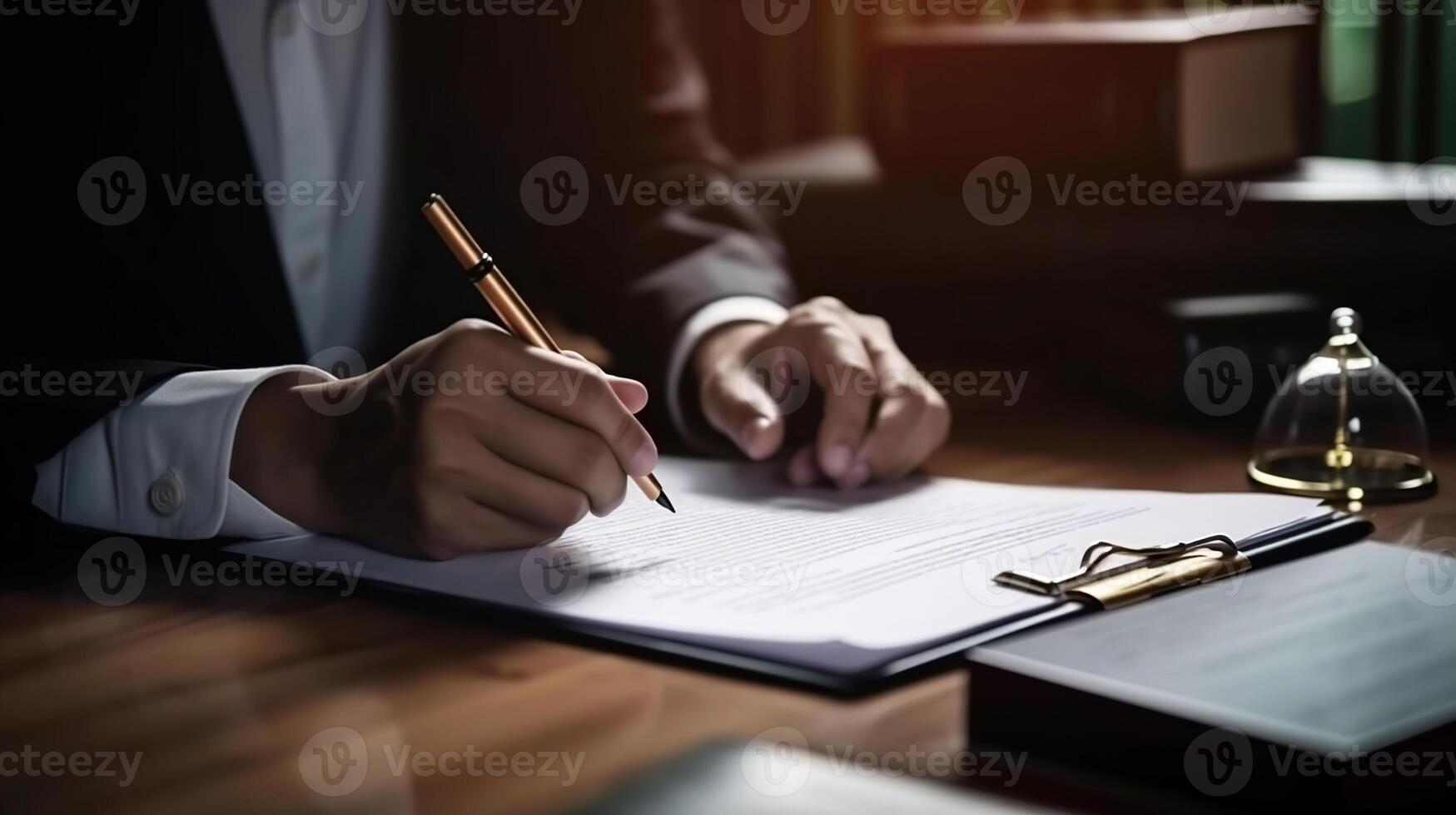 Real estate agent talked about the terms of the home purchase agreement and asked the customer to sign the documents to make the contract legally, Home sales and home, photo