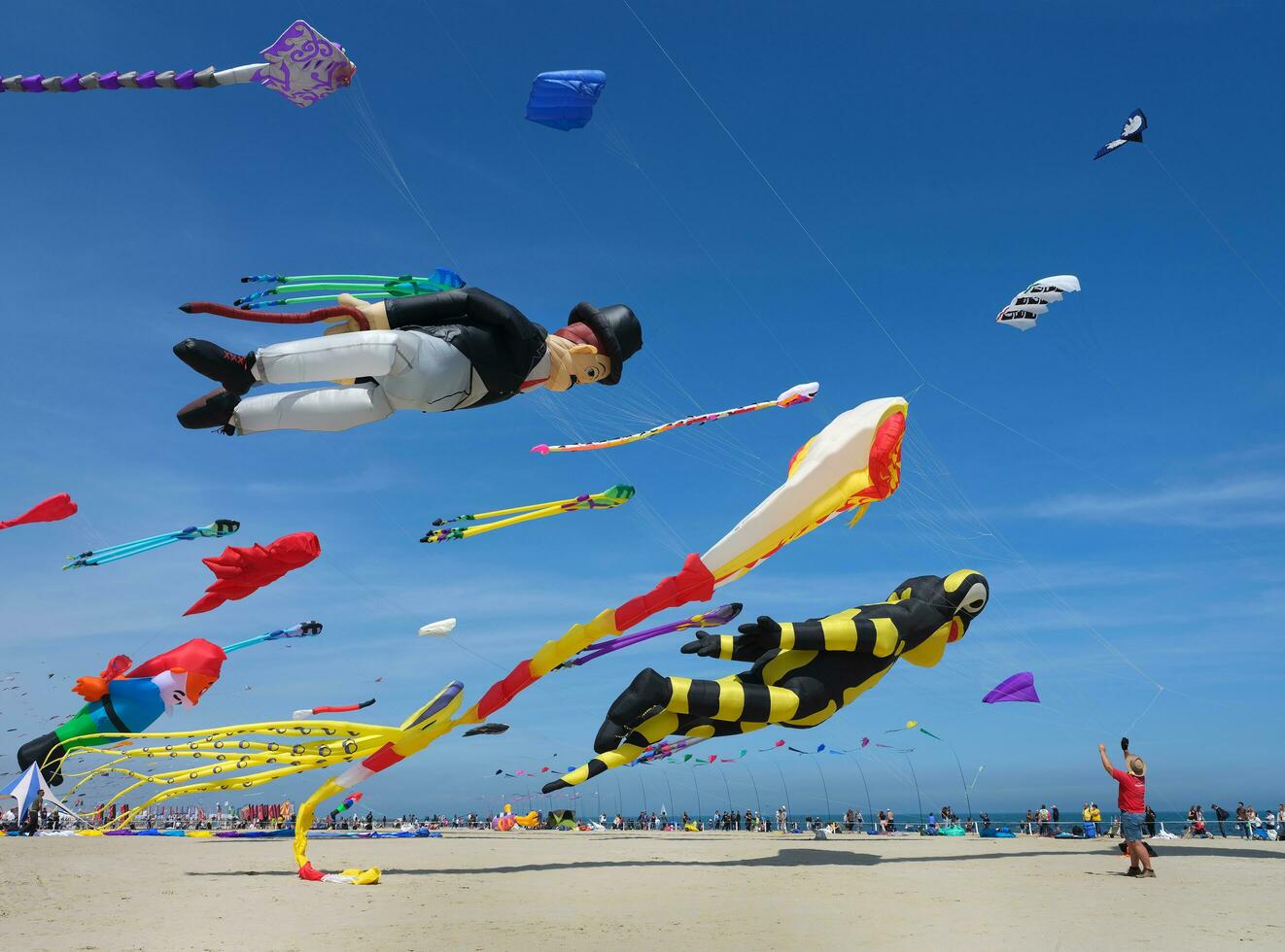 Cervia, Ravenna province, Italy April 22, 2023. Free international kite festival takes place every year in April on the beach of Cervia, in the province of Ravenna, in Italy. photo