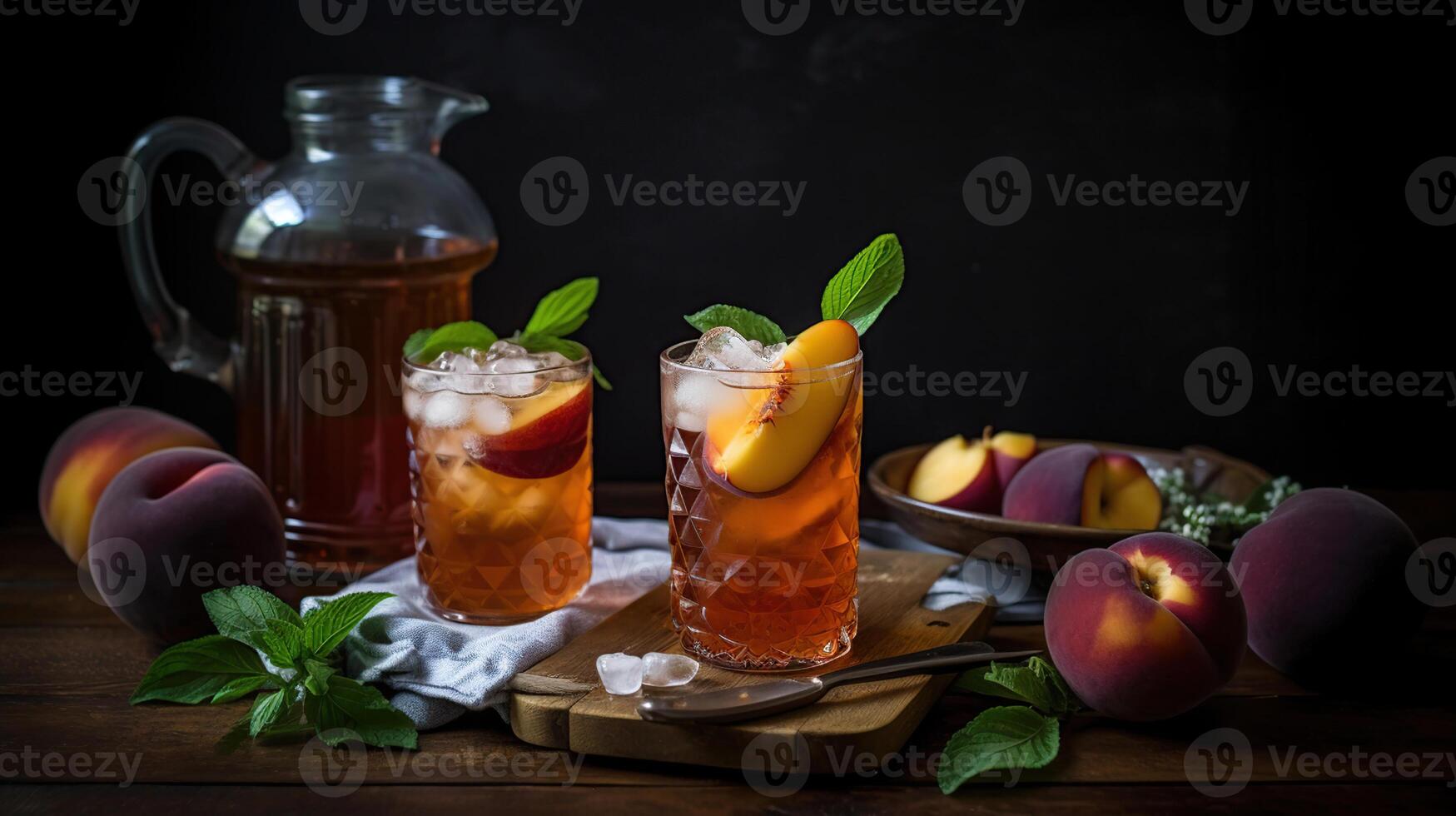 Cool off this summer with this delicious and refreshing Peach-Lavender Black Iced Tea. This tea tastes great and is a big crowd pleaser, photo