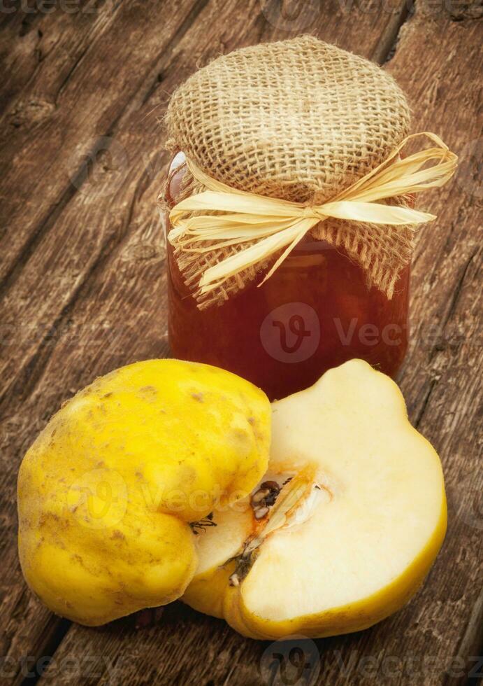 Quince apple on white background photo