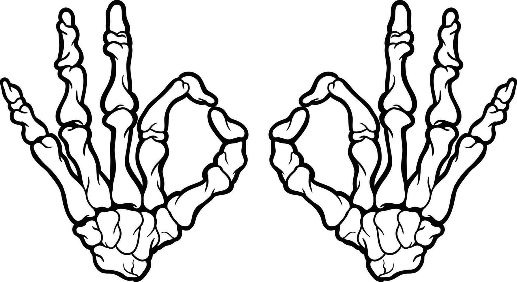 sign in the shape of a hand skeleton vector