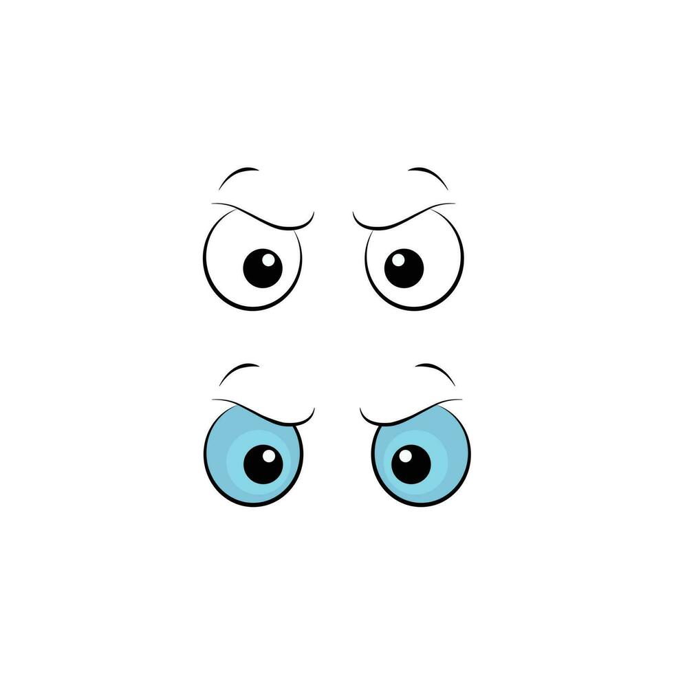 dibujos animados enojado ojo dos estilo. vector