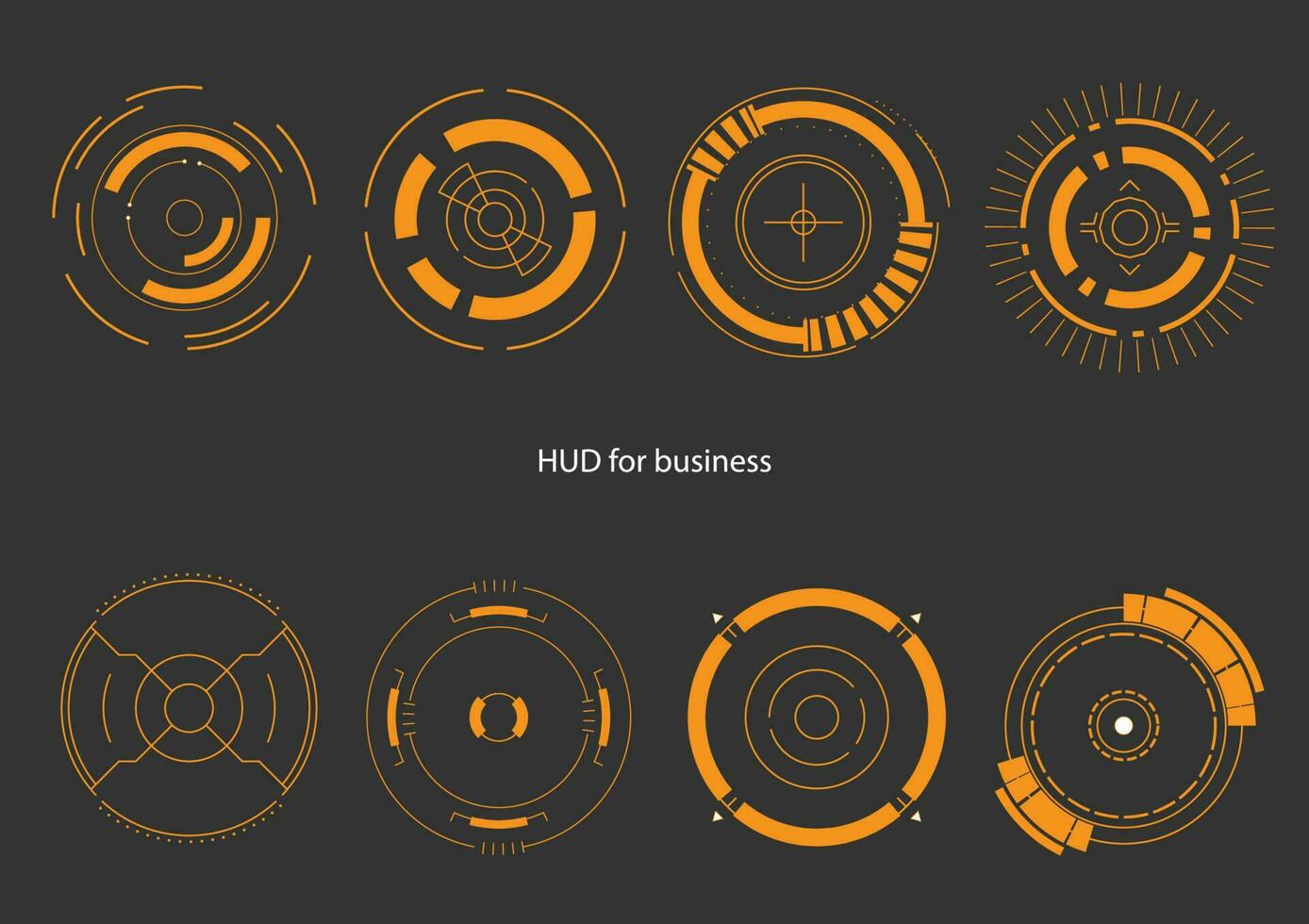 hud ui para negocio colocar. futurista usuario interfaz valores vector, hud redondo marcos objetivo controlar objetivo interfaz vector imagen material vectorial.