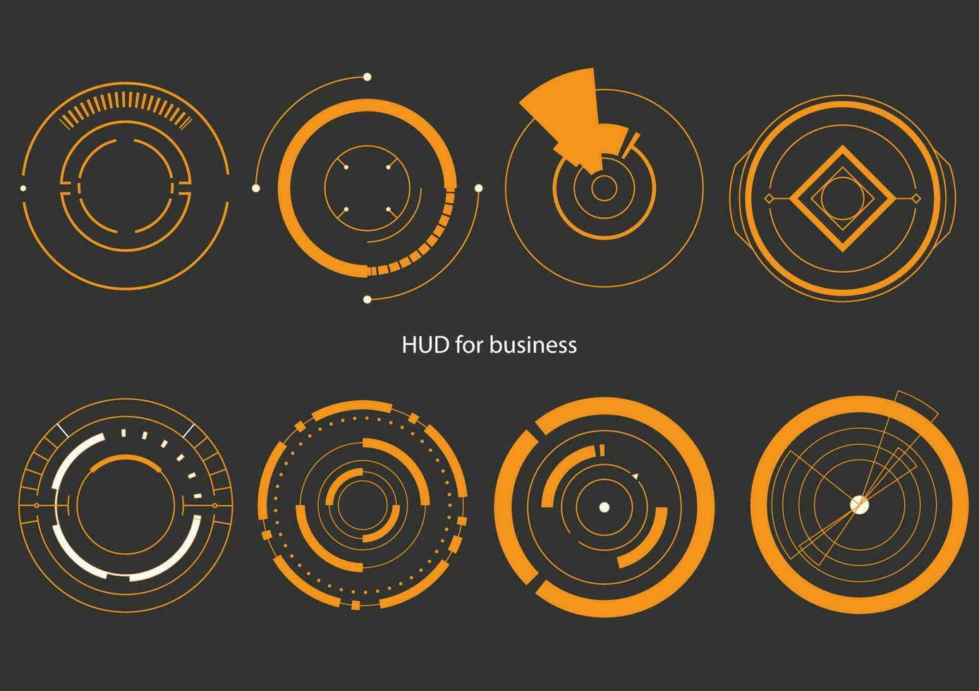 HUD UI for business set. futuristic user interface stock vector, HUD round frames aim control target interface vector image vectorstock.