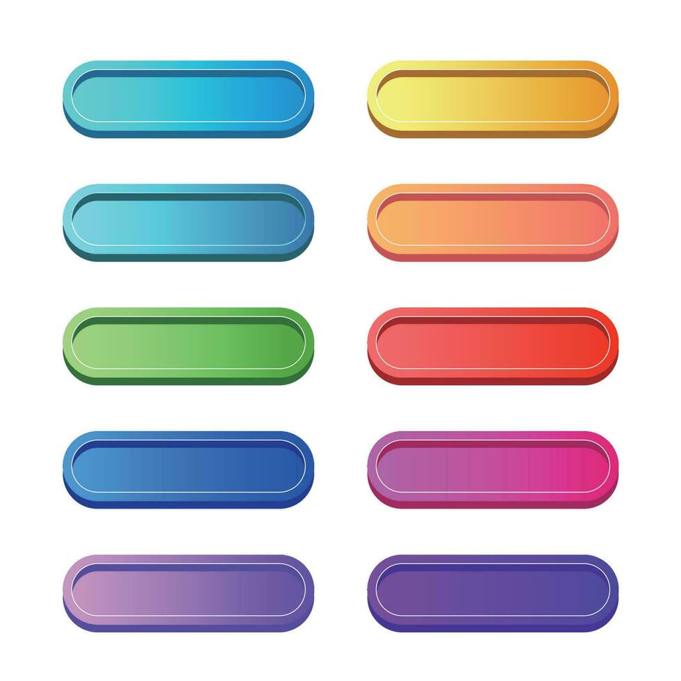 Simple of gradient buttons.Collection of colorful buttons in flat style.web site,and ui vector