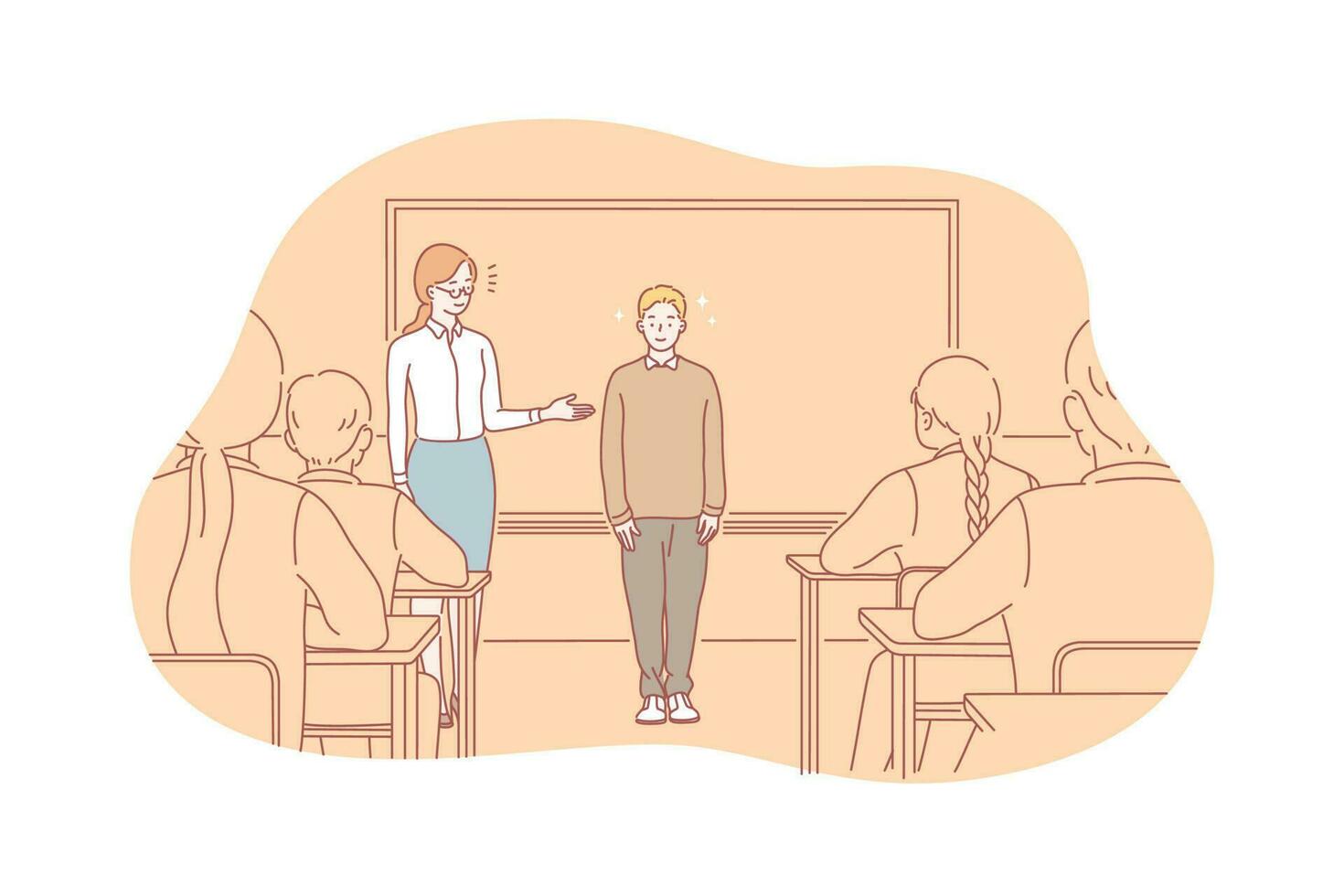 Good mark or behavior, honours pupil concept vector