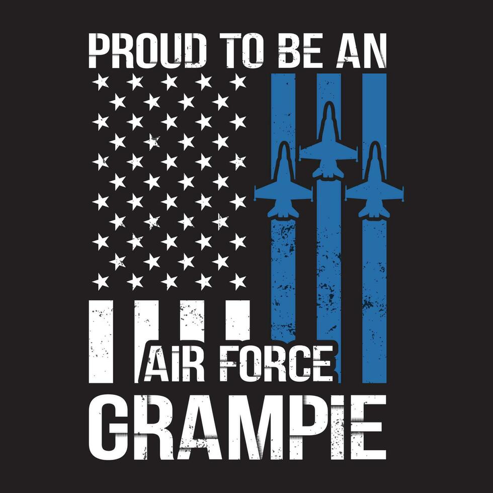 Proud US Air Force Grampie  America Flag Father's Day Gift vector